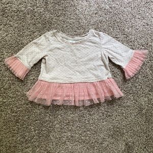GAP Blush Pink Heart Tulle Accent Top